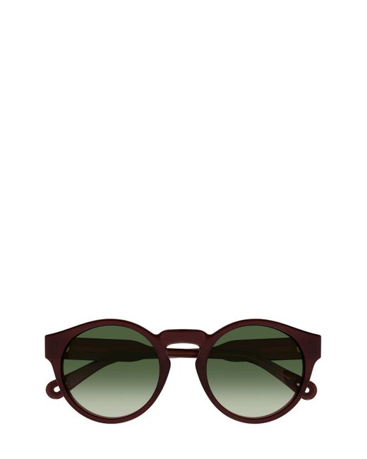 Chloé Green Round Framed Sunglasses
