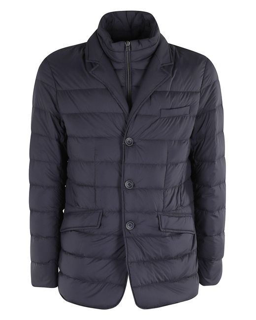 Herno Blue Removable Bib Down Jacket for men