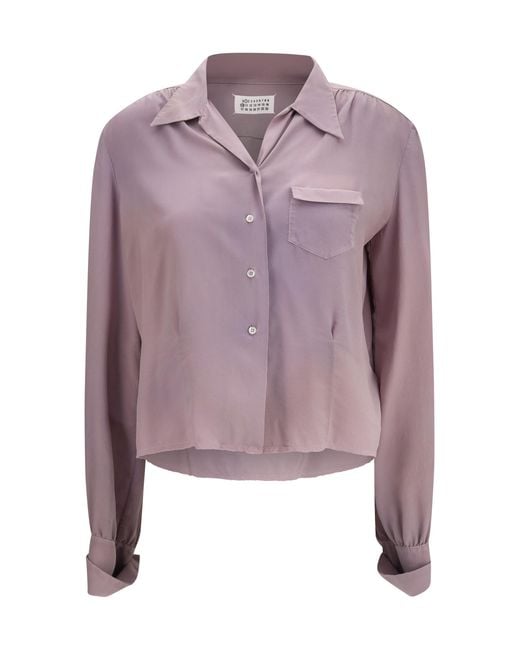 Maison Margiela Purple Silk Shirt