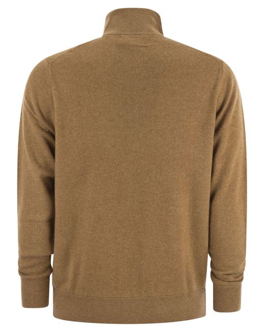 Polo Ralph Lauren Brown Wool Sweater With Zip for men
