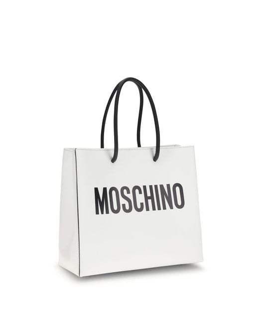 Moschino White Leather Bag Calf Bos Taurus Handbags