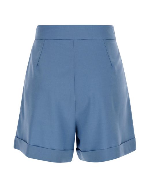 FEDERICA TOSI Blue Light Pleated Shorts