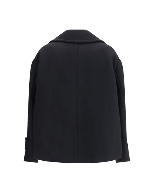 Chloé Blue Coat Oversized Short Wool (Ovis Aries)