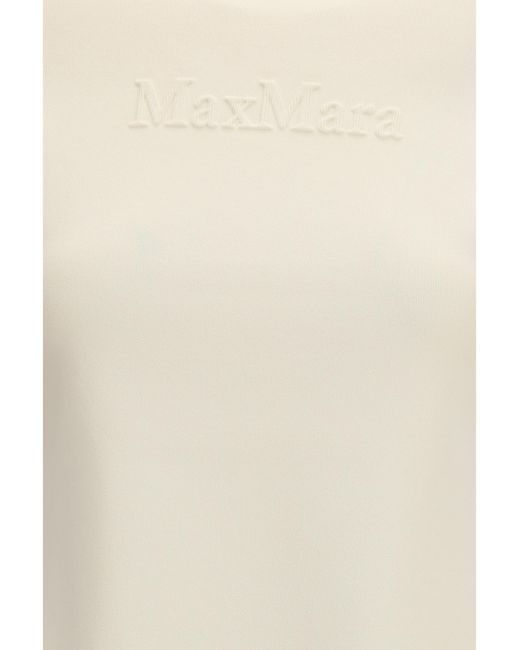 Max Mara Pure White Mxpaustero T-Shirt Viscose; Polyamide T-Shirts