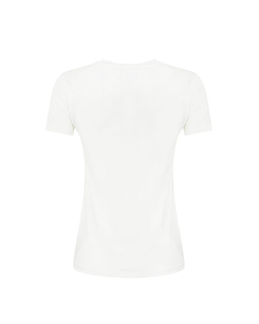 Elisabetta Franchi White T-Shirt With Rhinestone Logo