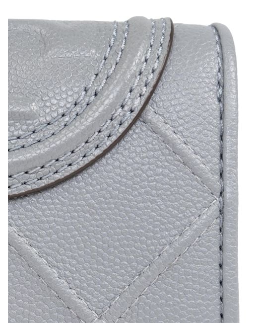 Tory Burch Gray Fleming Soft Logo Wallet