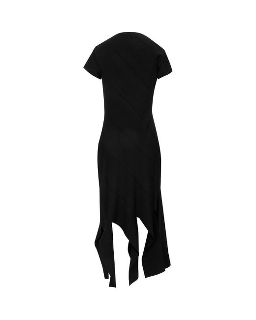 Stella McCartney Black : Compact Knit Stripes Dress