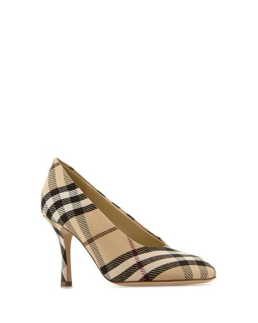 Burberry Metallic Embroidered Canvas Baby Pumps