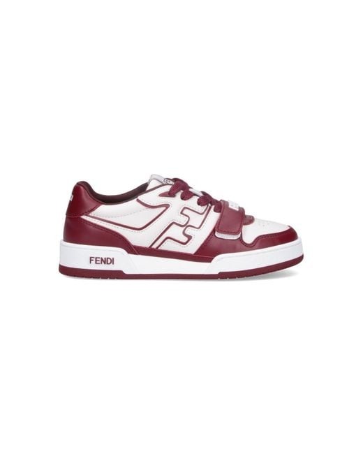 Fendi Red Match Low-Top Sneakers