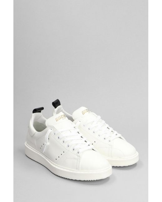 Golden Goose Deluxe Brand White Starter Sneakers In Leather