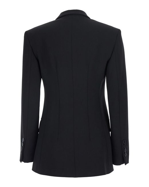 Le Plain Black Double Breasted Blazer Blazers