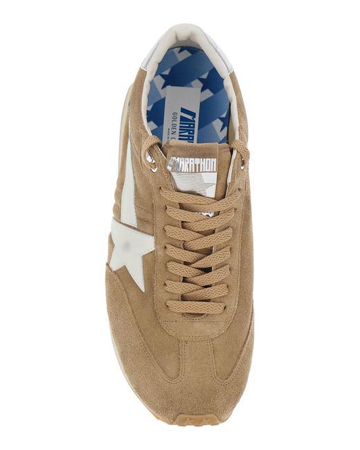 Golden Goose Deluxe Brand Natural Sneakers Running Marathon Leather Cow Trainers for men