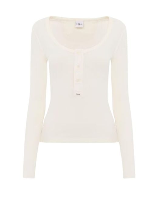 Chloé White T-Shirts And Polos Cotton