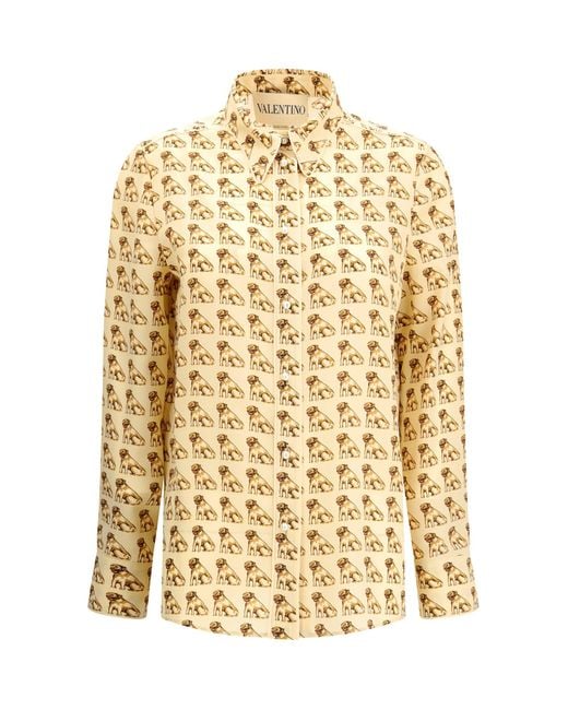 Valentino Metallic Silk Crepe De Chine Shirt