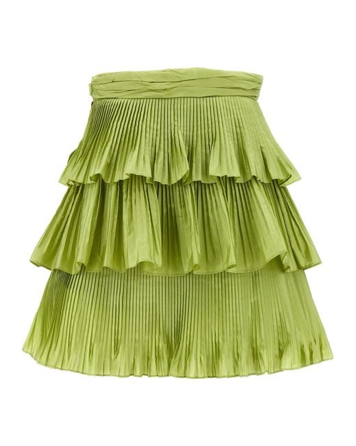 Valentino Garavani Green Skirt Velentino Taffetà Silk