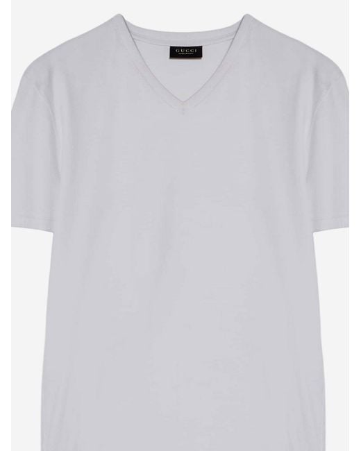 Gucci White T-Shirt Rayon Jersey for men
