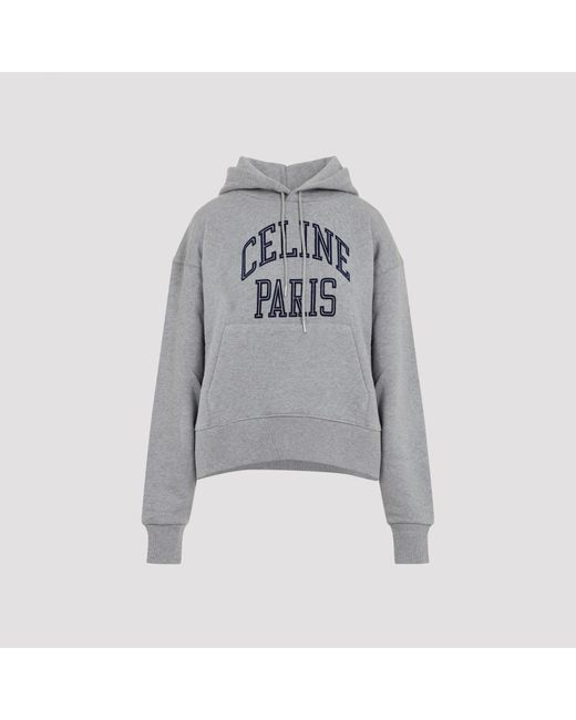 Céline Gray Logo Solid Hoodie