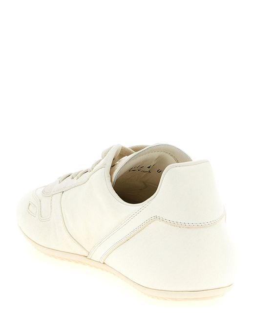 Rick Owens White Lamb Leather Low Top Sneakers for men