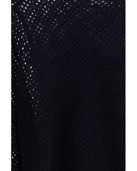 Allude Blue Perforated Boatneck Jumper