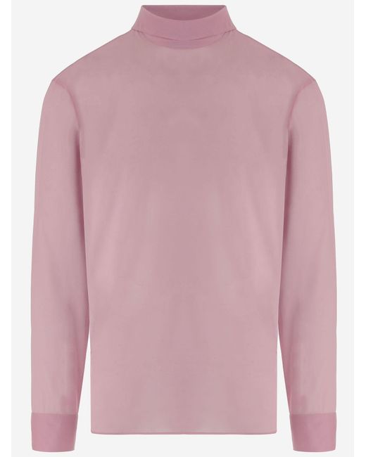 Gucci Pink Stretch Silk Chiffon Shirt