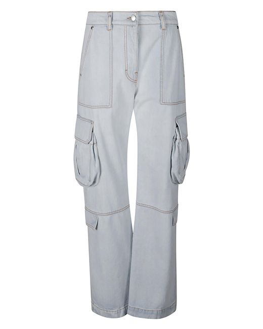 MSGM Gray Cargo Trousers
