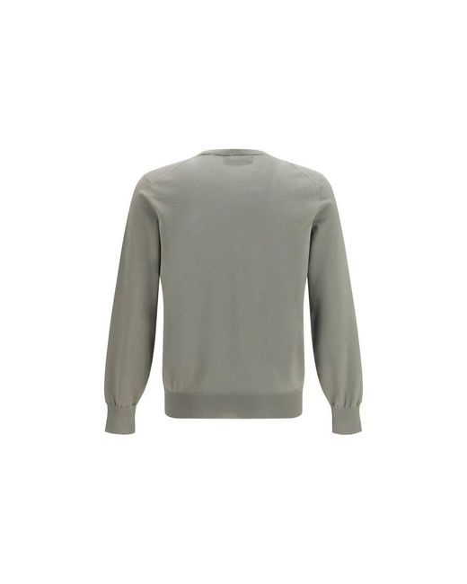 Brunello Cucinelli Gray Bicolor Cotton Sweatshirt for men