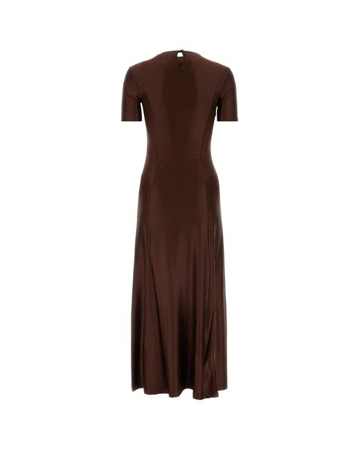 Rabanne Brown Chocolate Stretch Satin Dress