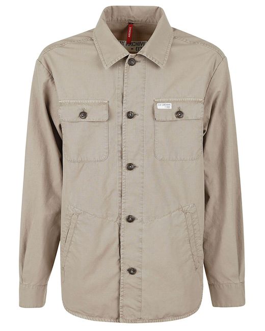 Fay Gray Cotton Shirt Jacket for men