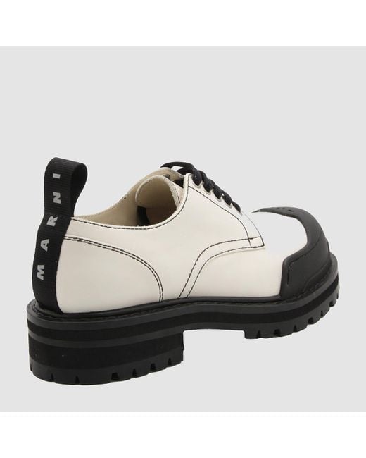 Marni Black Leather Dada Army Derby Shoes