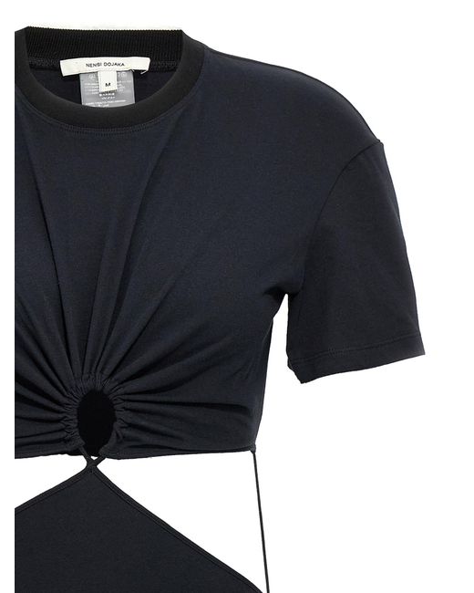 Nensi Dojaka Black Cut-Out T-Shirt Dress