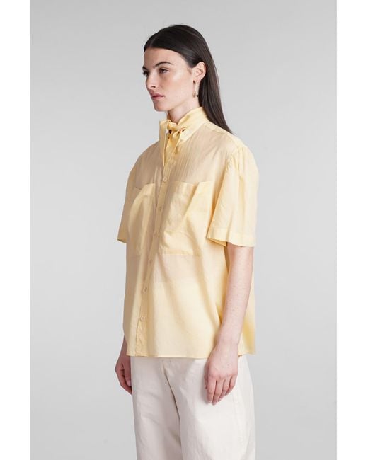 Lemaire Natural Shirt In Yellow Cotton