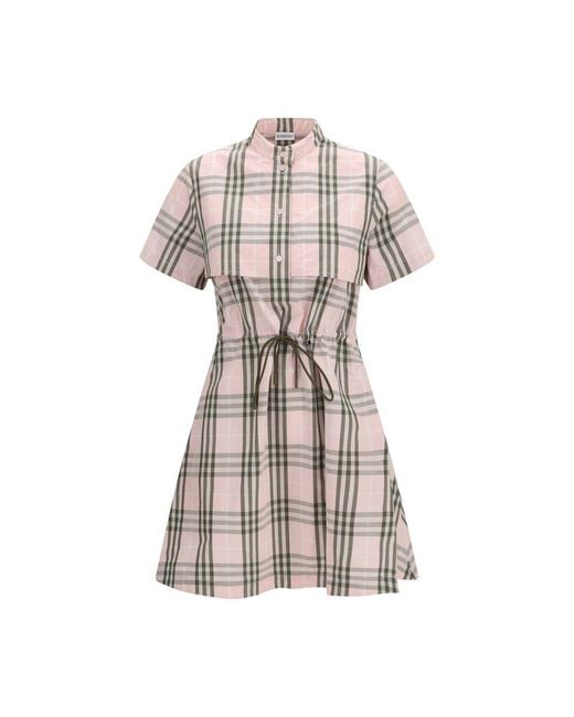 Burberry Natural Multicolor Cotton Casual Dress