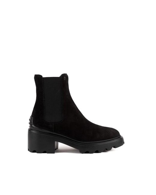 Tod's Black Suede Chelsea Boots