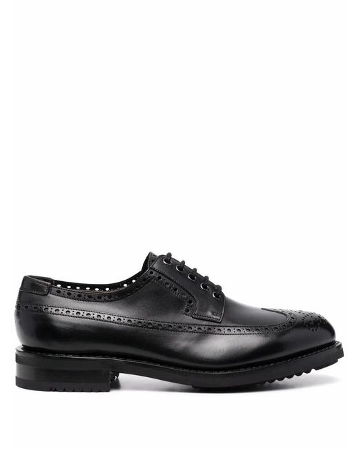 Ferragamo Black Ferragamo Marcus Perforated Brogues for men