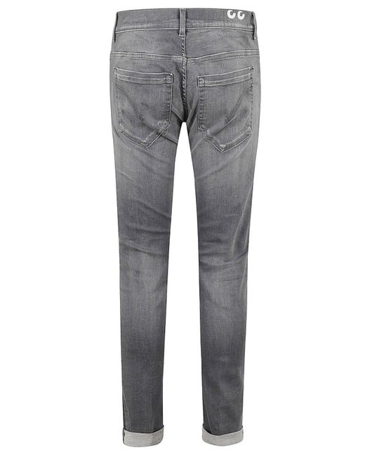 Dondup Gray Turn-Up Hem Skinny Jeans for men