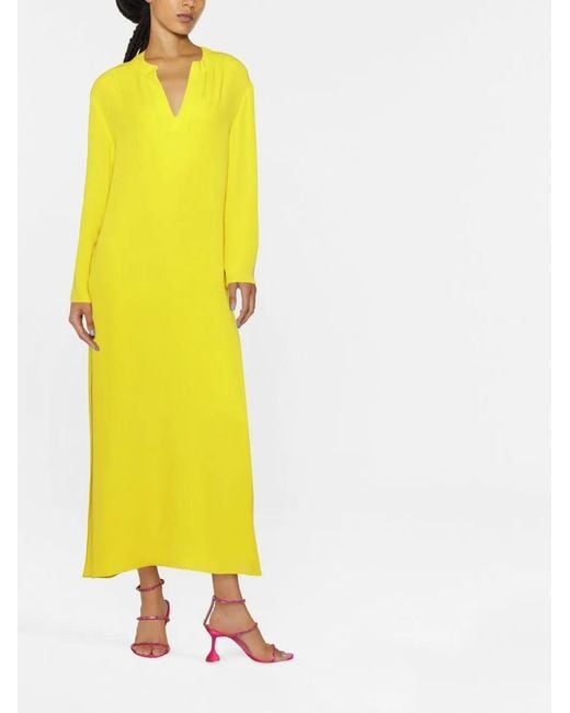 Valentino Yellow Slit-Detail Dress