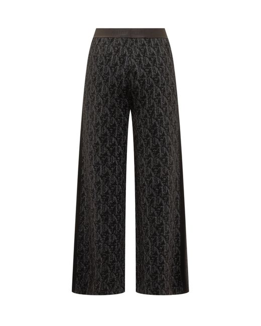 Palm Angels Black Pa Trousers In Jacquard