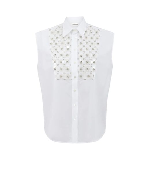 P.A.R.O.S.H. White Sleeveless Shirt