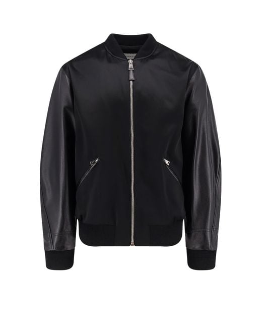 Givenchy Black Cotton And Nylon Jacket With Leather Sleeves for men