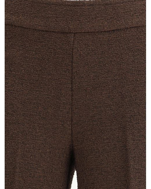 Avenue Montaigne Brown Bouclé Pants Polyester; Cotton; Elastane
