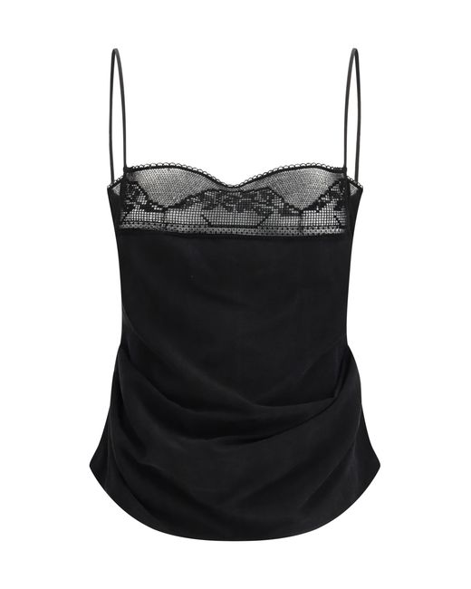 Magda Butrym Black Silk Draped Top