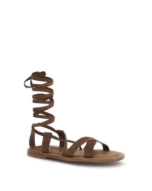 Miu Miu White Gladiator Leather Sandals Calf