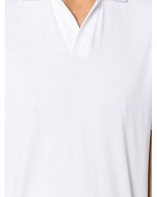 Fedeli White Cotton Polo Shirt for men