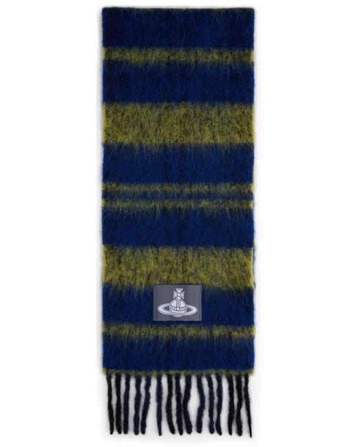 Vivienne Westwood Blue Scarf Fringed Alpaca Wool