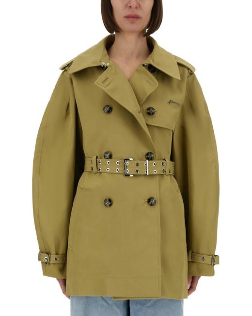 Ganni Green Trench Midi