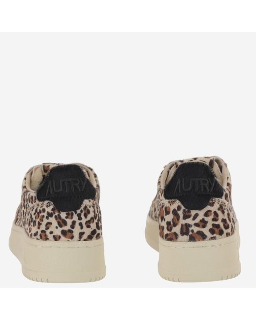 Autry Gray Sneakers Medalist Low Pony Skin Cow Leather Trainers