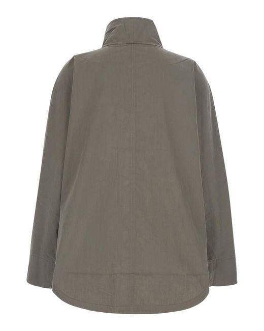 Totême Gray Parachute Jacket Cotton Organic Coat