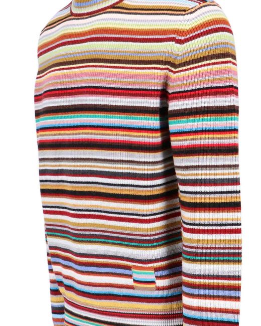 Paul Smith Red 'signature Stripe' Turtleneck Sweater for men