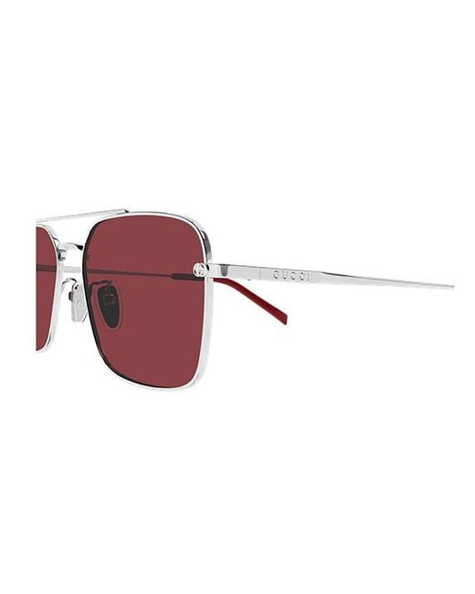 Gucci Red Sunglasses Metal Eyewear