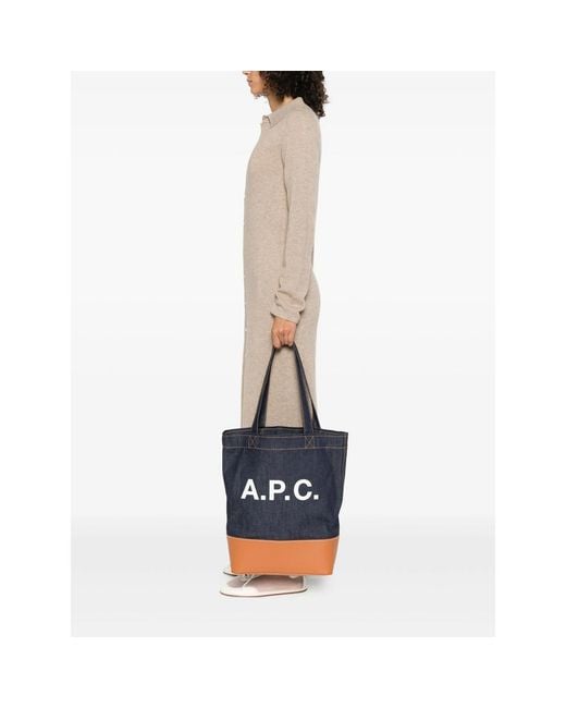 A.P.C. Blue Bum Bag Denim Calf Leather- Shoulder for men